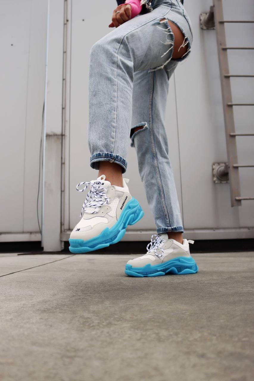 Balenciaga Triple S Clear Sole Blue Grey