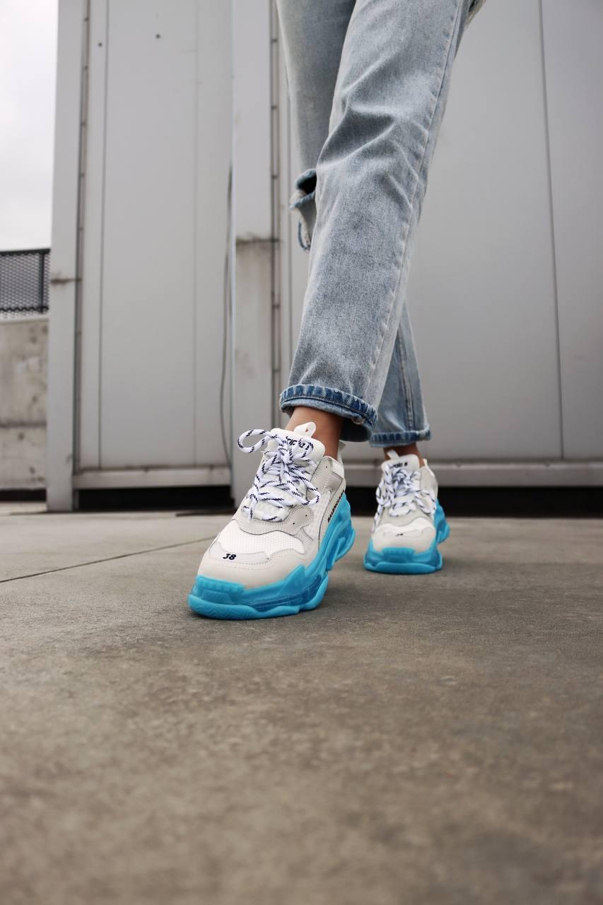 Balenciaga Triple S Clear Sole Blue Grey