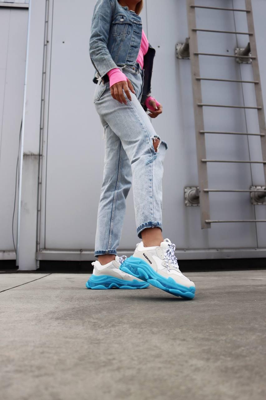 Balenciaga Triple S Clear Sole Blue Grey