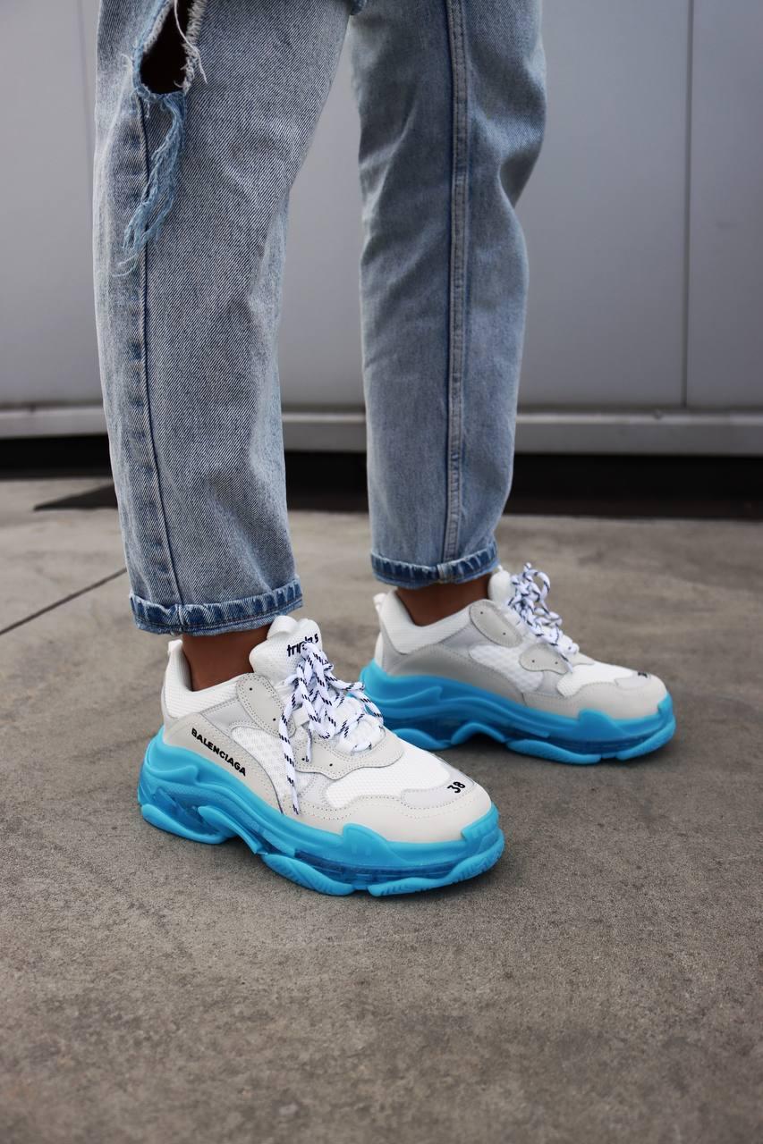 Balenciaga Triple S Clear Sole Blue Grey