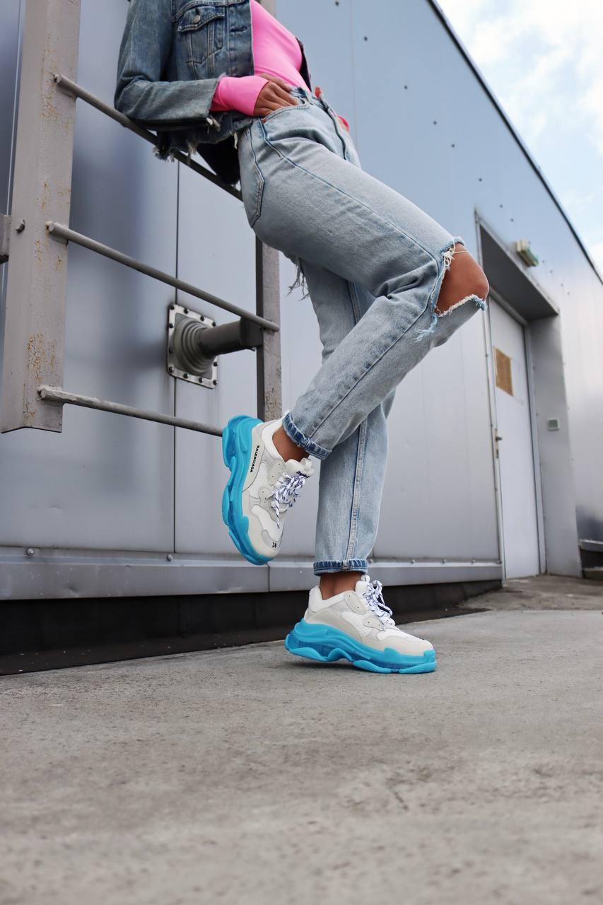 Balenciaga Triple S Clear Sole Blue Grey