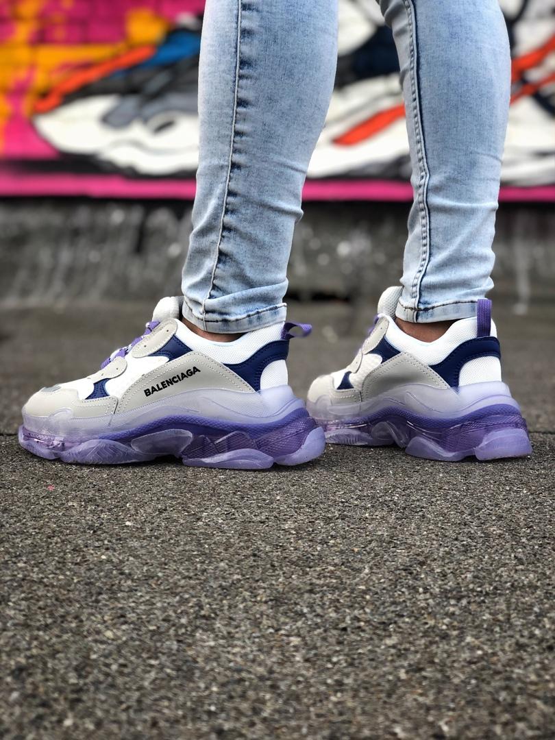Balenciaga Triple S Clear Sole Violet Blue Grey