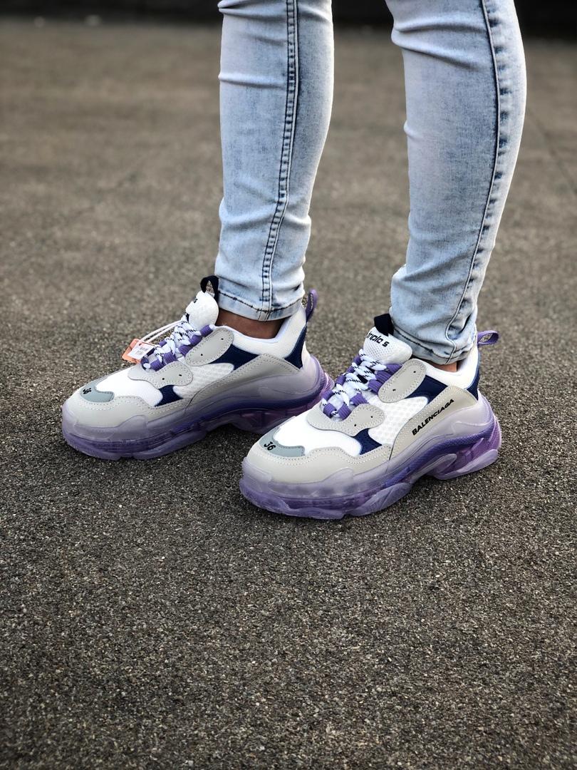Balenciaga Triple S Clear Sole Violet Blue Grey