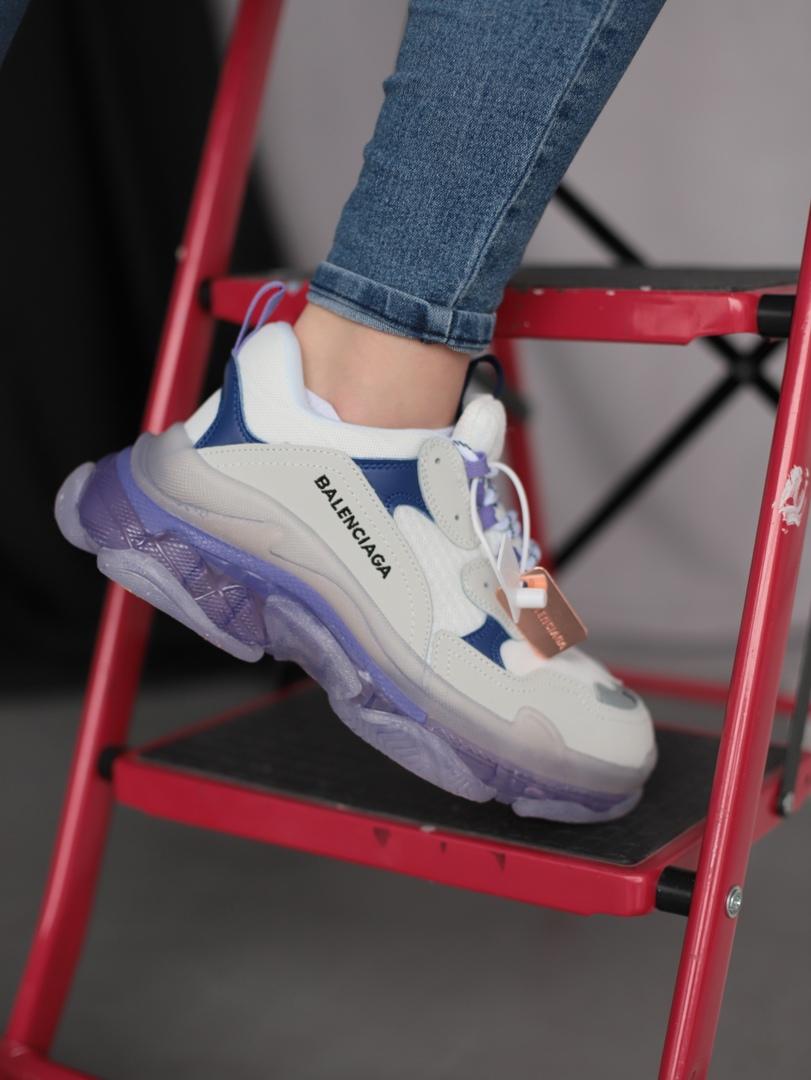 Balenciaga Triple S Clear Sole Violet Blue Grey