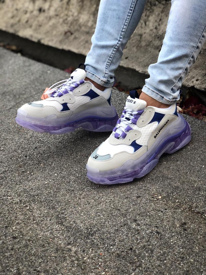 Balenciaga Triple S Clear Sole Violet Blue Grey