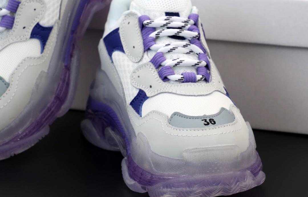 Balenciaga Triple S Clear Sole Violet Blue Grey