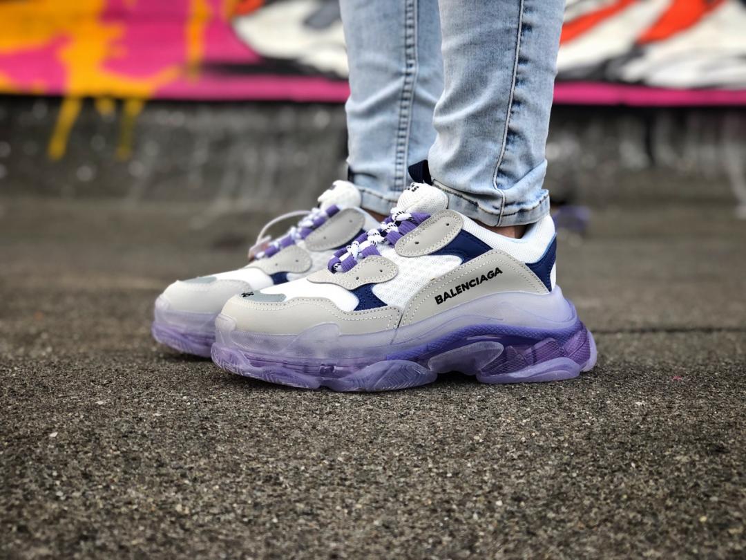 Balenciaga Triple S Clear Sole Violet Blue Grey