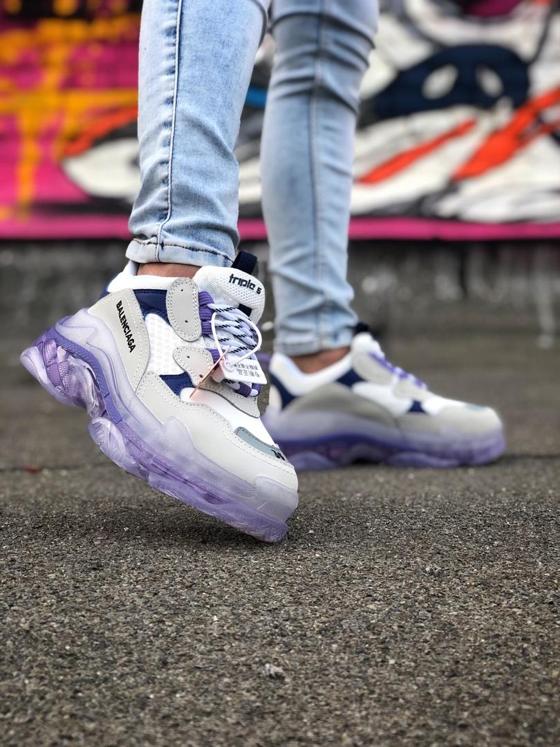 Balenciaga Triple S Clear Sole Violet Blue Grey