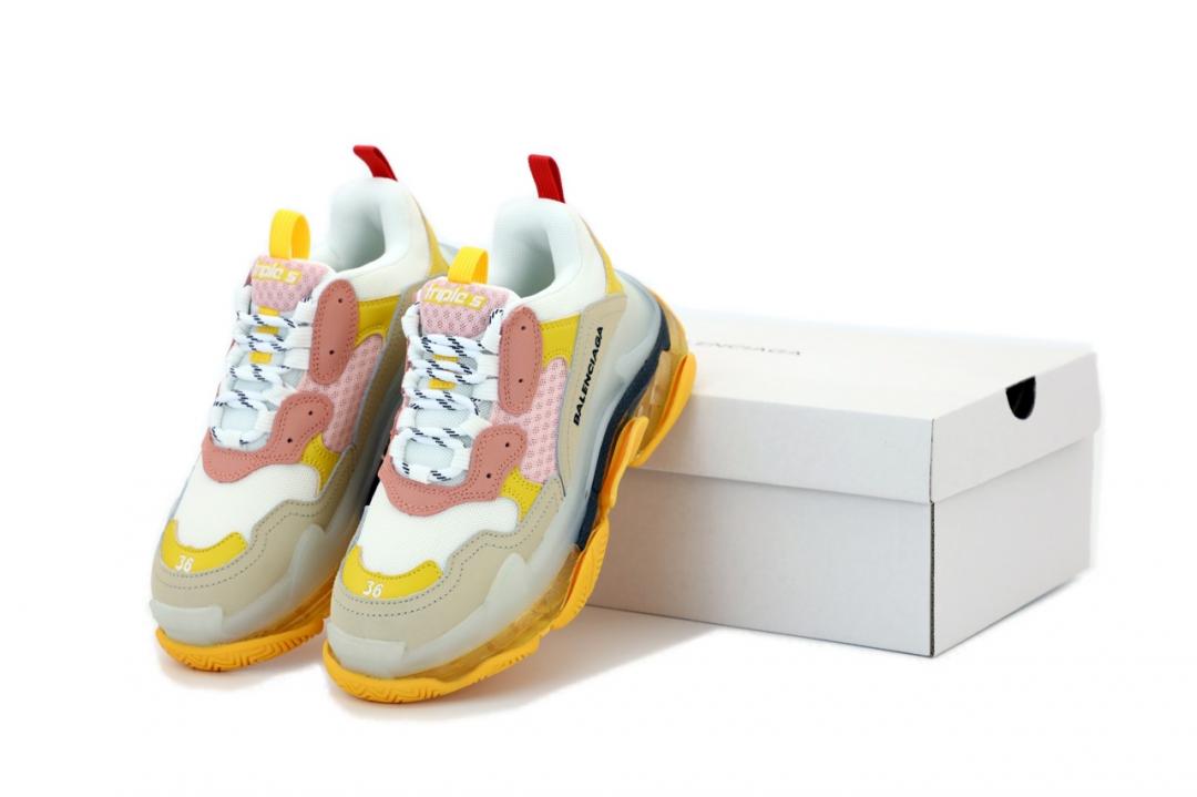Balenciaga Triple S Clear Sole Yellow White Grey Pink