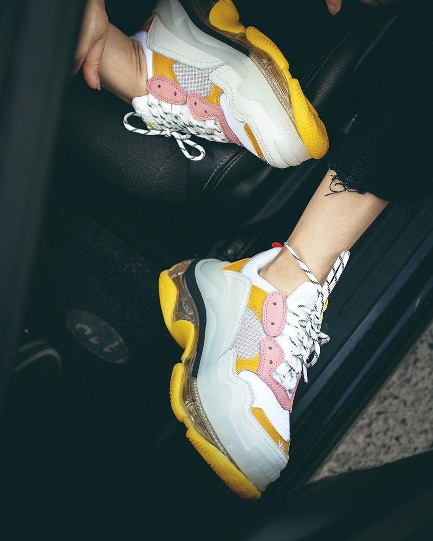 Balenciaga Triple S Clear Sole Yellow White Grey Pink