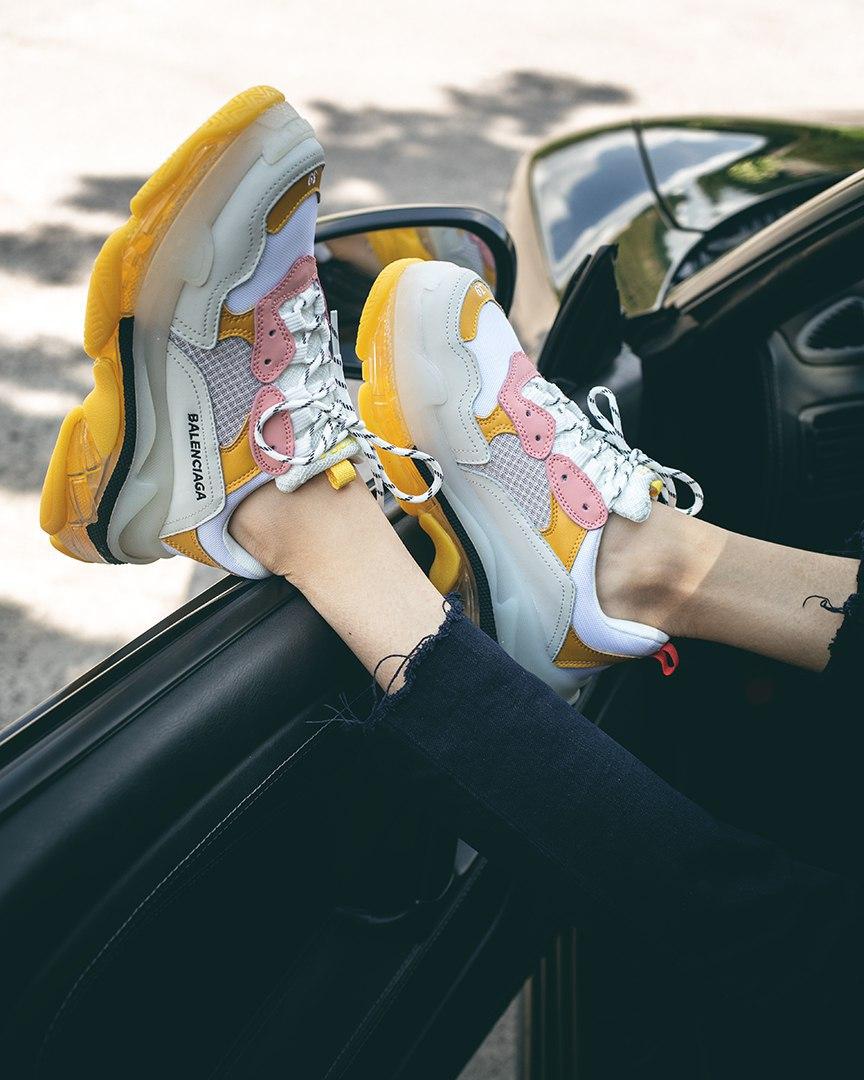 Balenciaga Triple S Clear Sole Yellow White Grey Pink