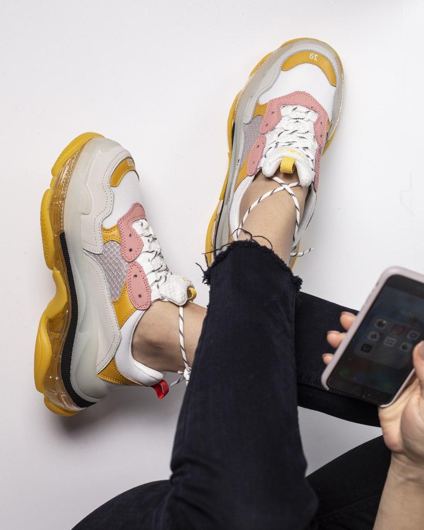Balenciaga Triple S Clear Sole Yellow White Grey Pink