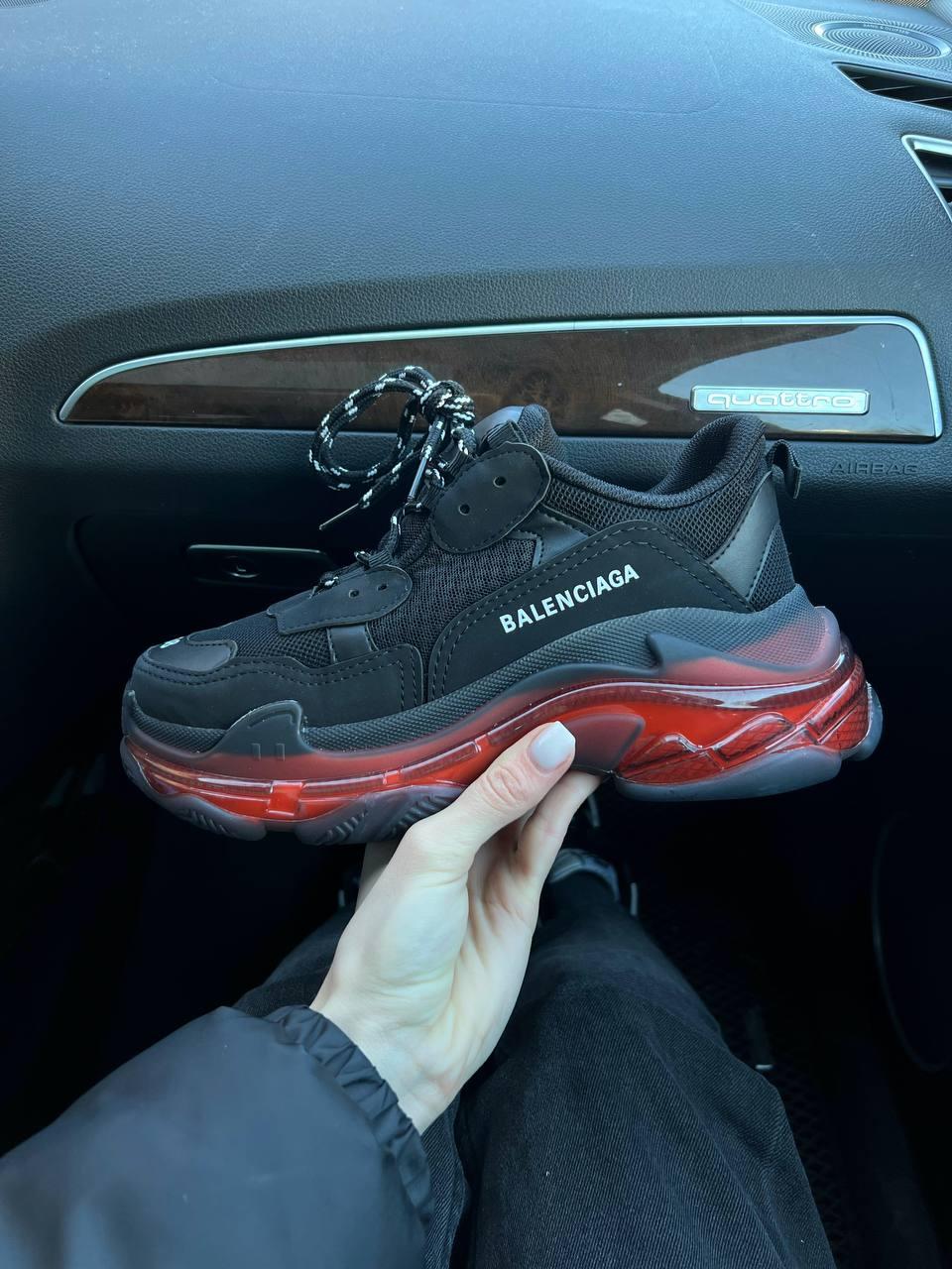 Balenciaga Triple S Clear Sole Black Red v2
