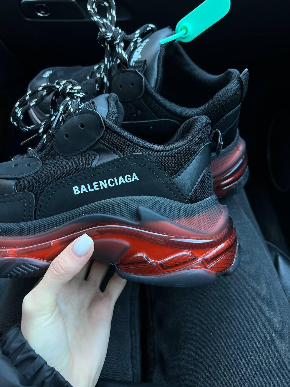 Balenciaga Triple S Clear Sole Black Red v2