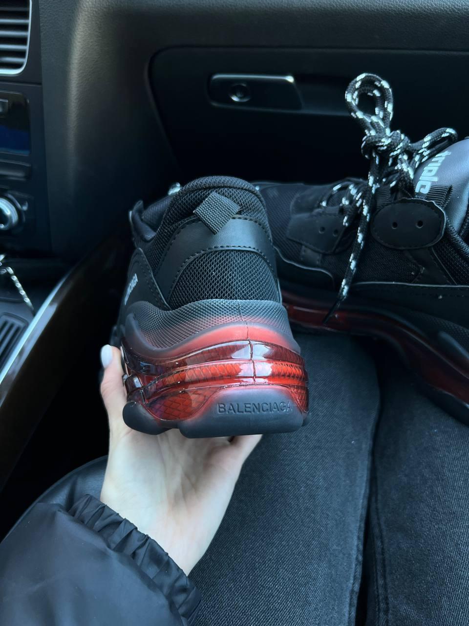 Balenciaga Triple S Clear Sole Black Red v2