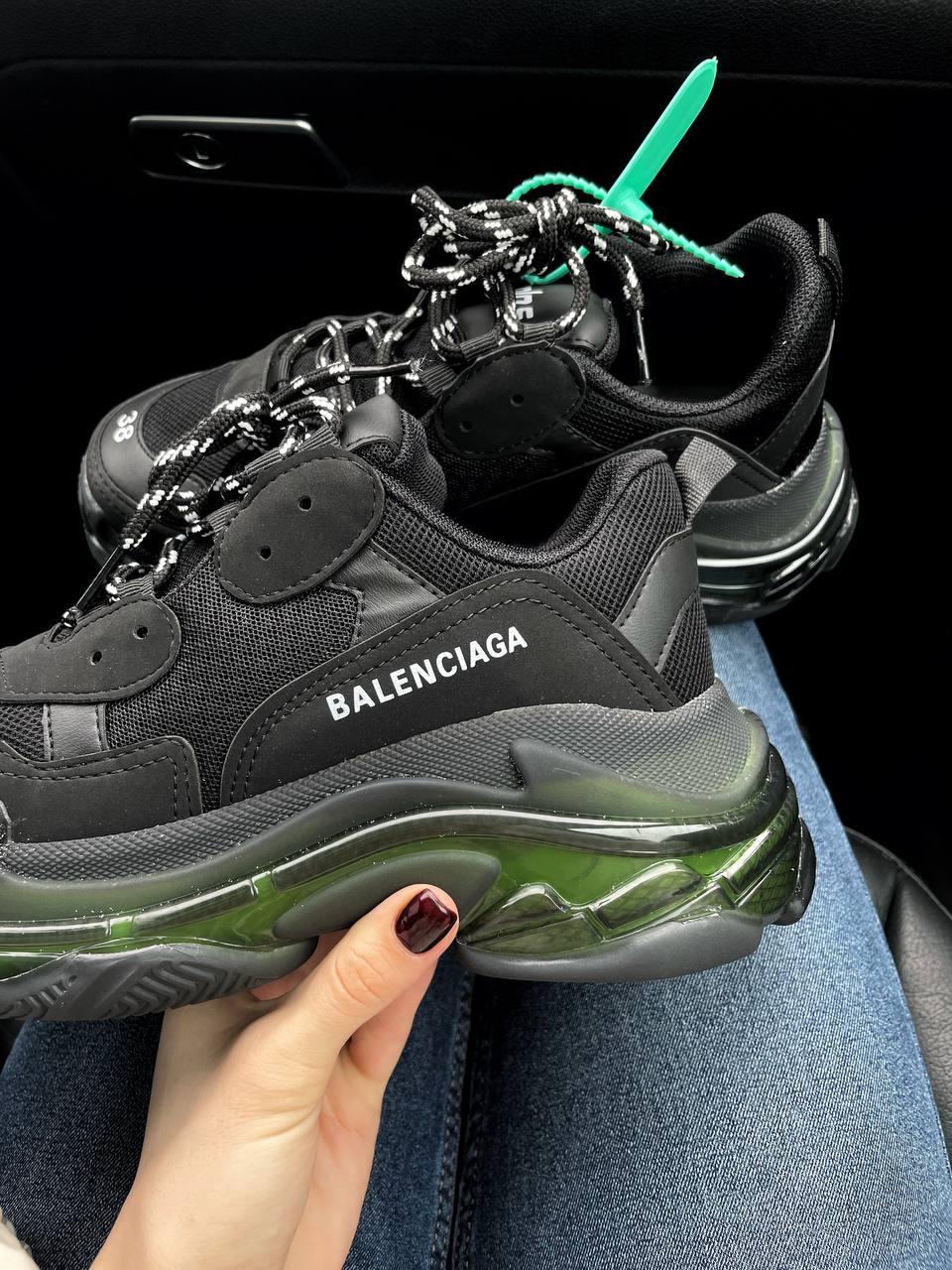 Balenciaga Triple S Clear Sole Black Neon Green