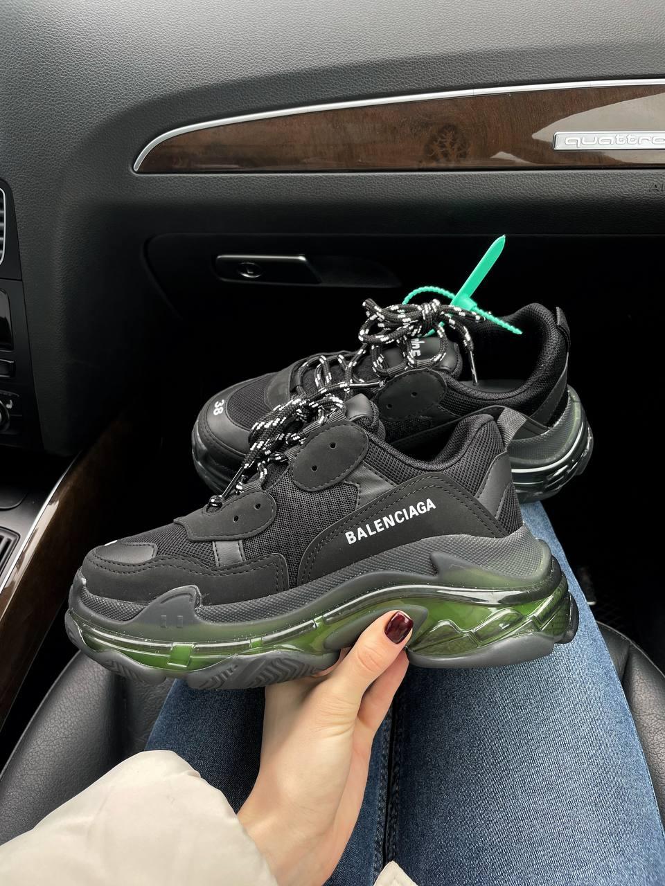 Balenciaga Triple S Clear Sole Black Neon Green