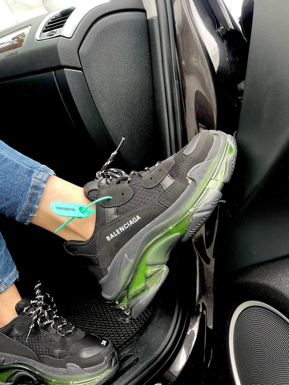 Balenciaga Triple S Clear Sole Black Neon Green