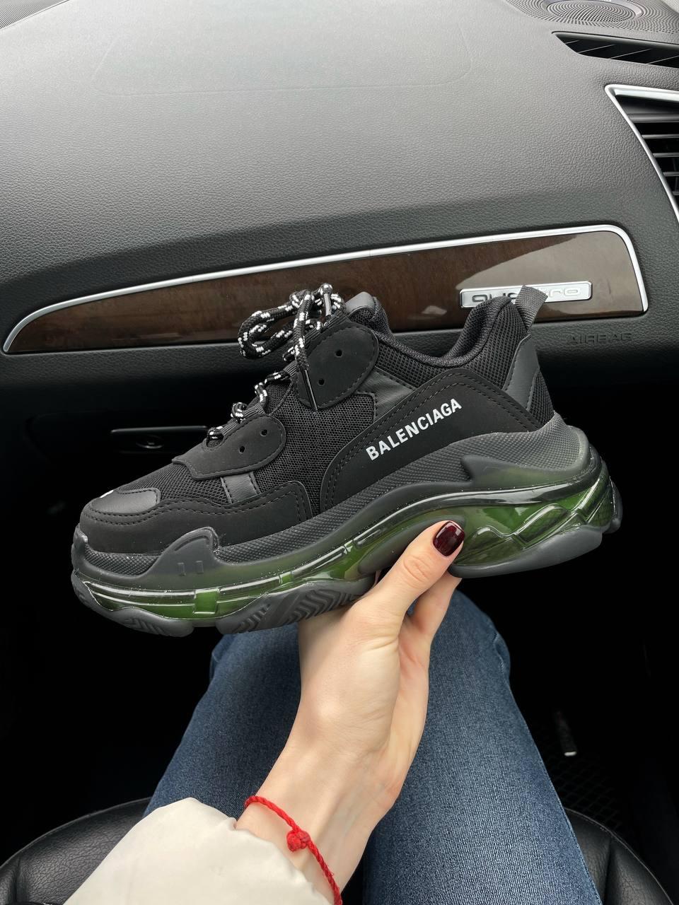 Balenciaga Triple S Clear Sole Black Neon Green