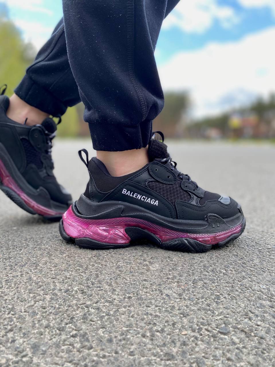 Balenciaga Triple S Clear Sole Black Purple Neon
