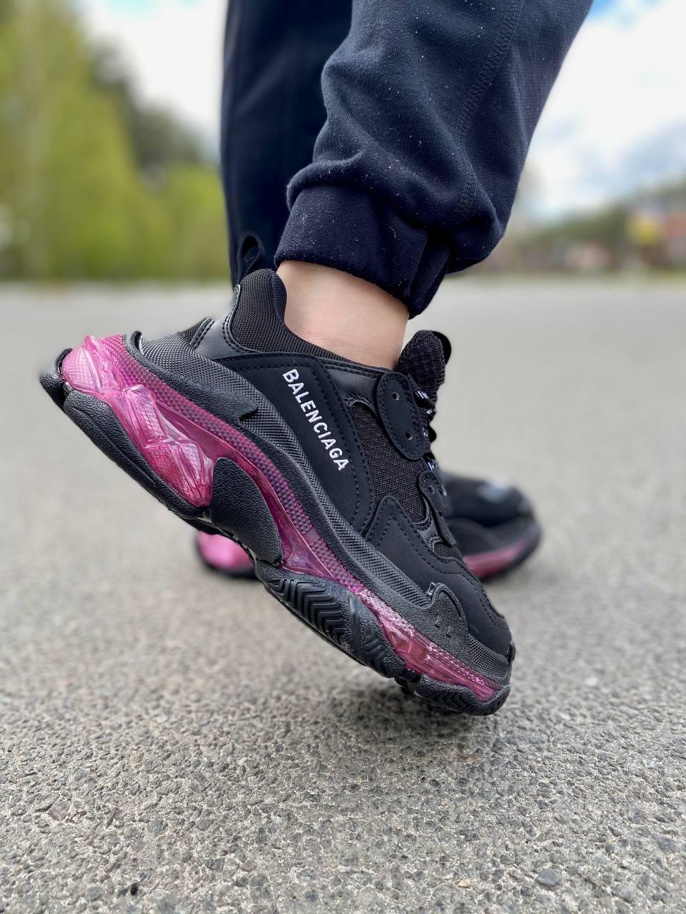 Balenciaga Triple S Clear Sole Black Purple Neon
