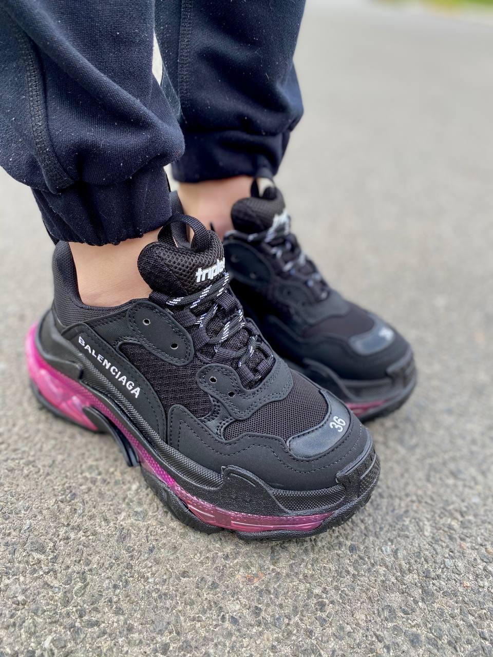 Balenciaga Triple S Clear Sole Black Purple Neon