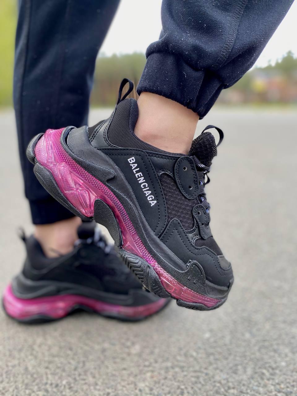 Balenciaga Triple S Clear Sole Black Purple Neon