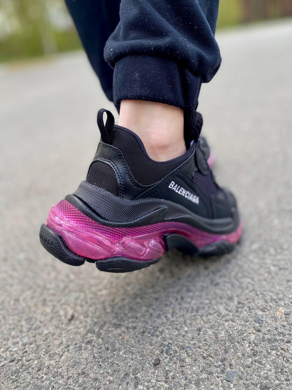 Balenciaga Triple S Clear Sole Black Purple Neon