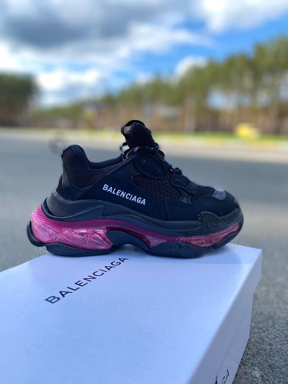 Balenciaga Triple S Clear Sole Black Purple Neon