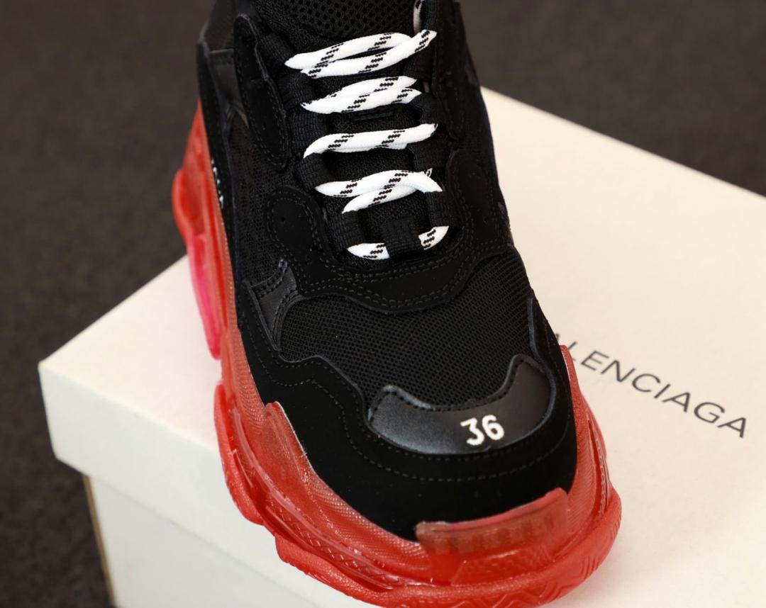 Balenciaga Triple S Clear Sole Red Black