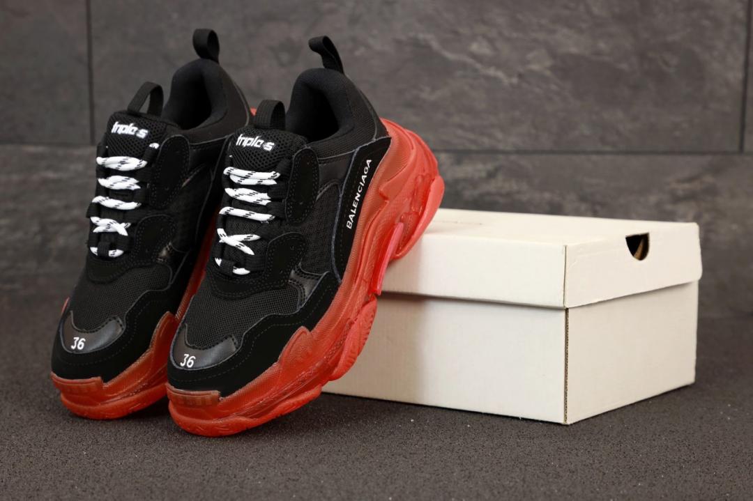 Balenciaga Triple S Clear Sole Red Black