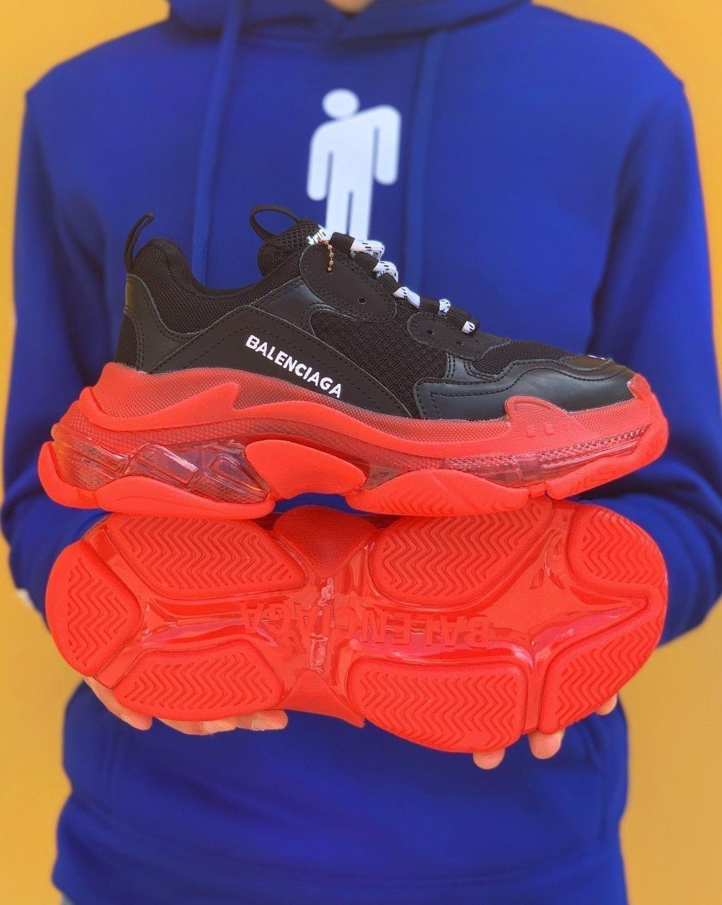 Balenciaga Triple S Clear Sole Red Black