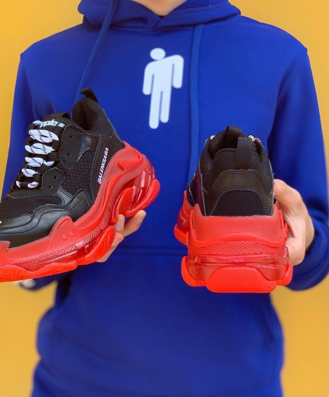 Balenciaga Triple S Clear Sole Red Black