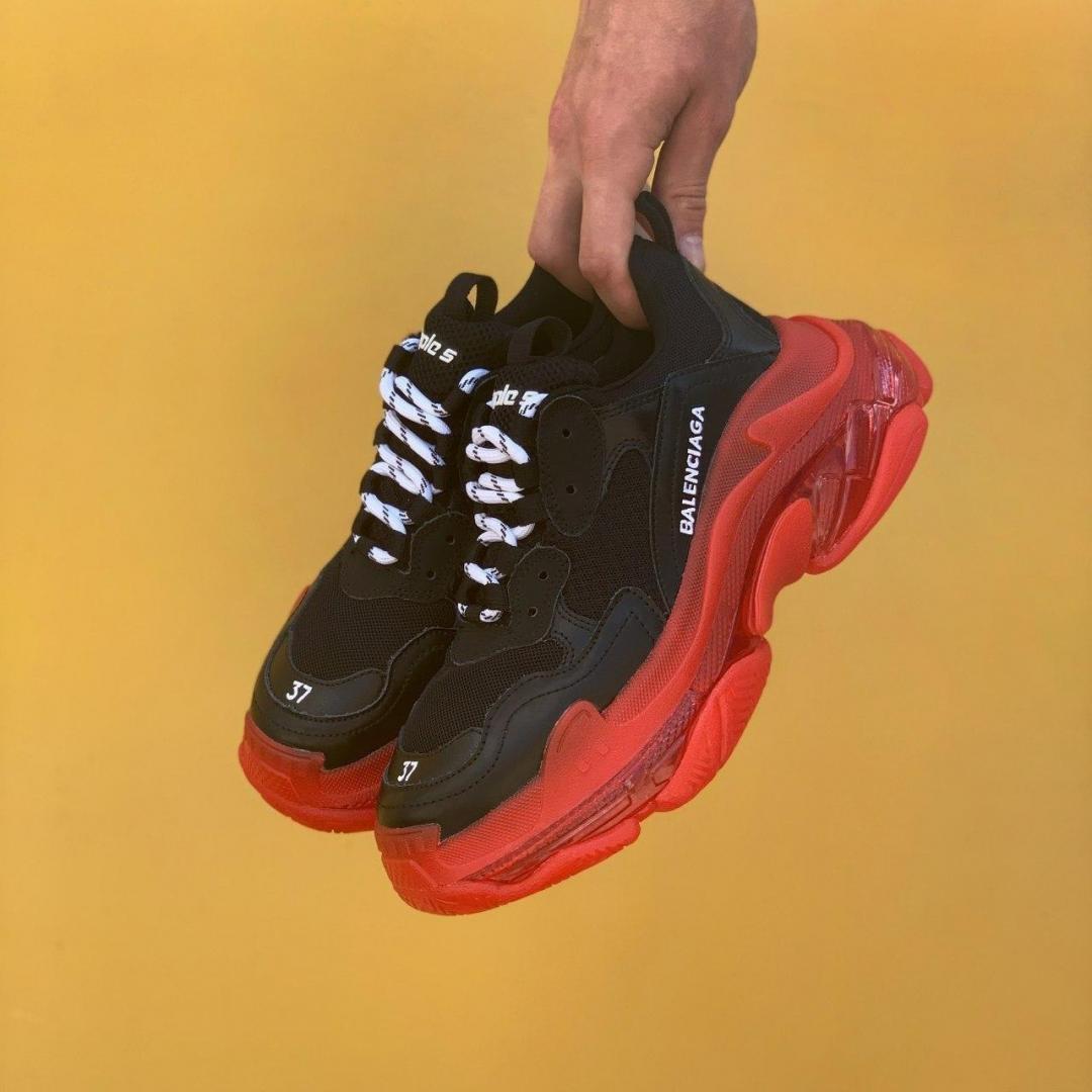 Balenciaga Triple S Clear Sole Red Black