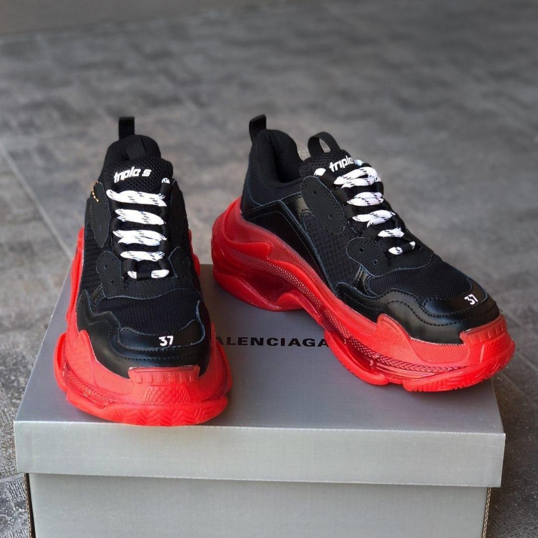 Balenciaga Triple S Clear Sole Red Black