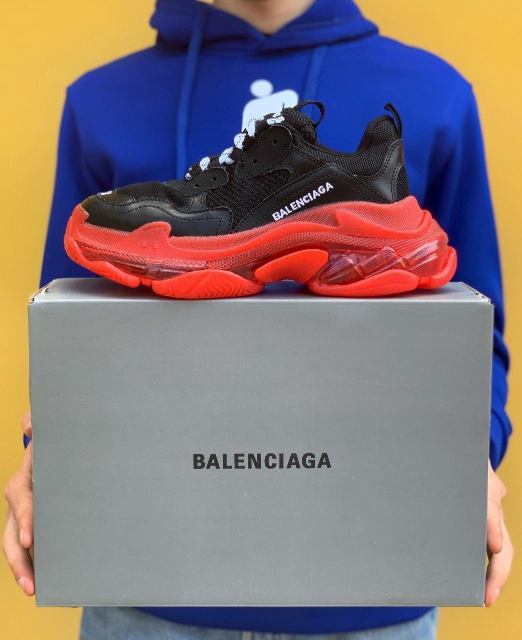 Balenciaga Triple S Clear Sole Red Black
