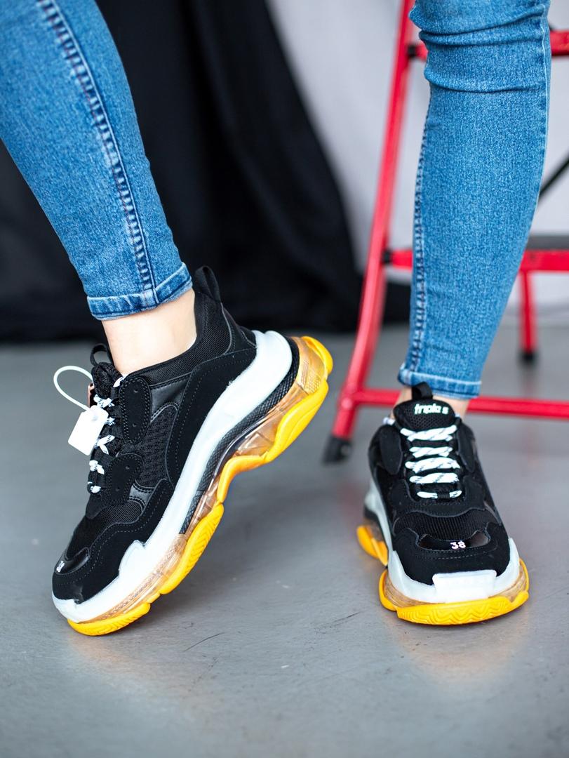 Balenciaga Triple S Clear Sole Black White Yellow