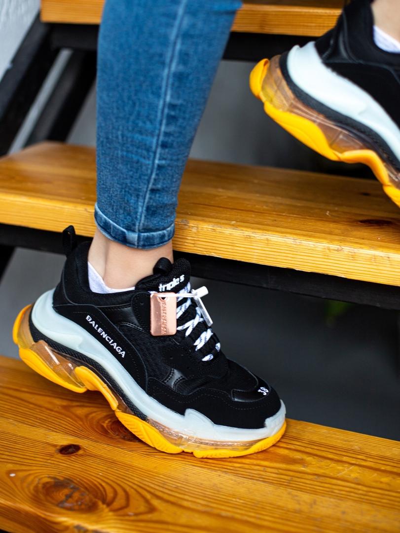 Balenciaga Triple S Clear Sole Black White Yellow