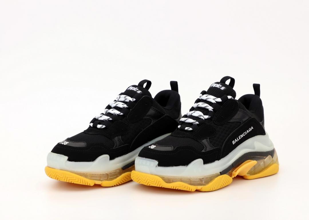 Balenciaga Triple S Clear Sole Black White Yellow