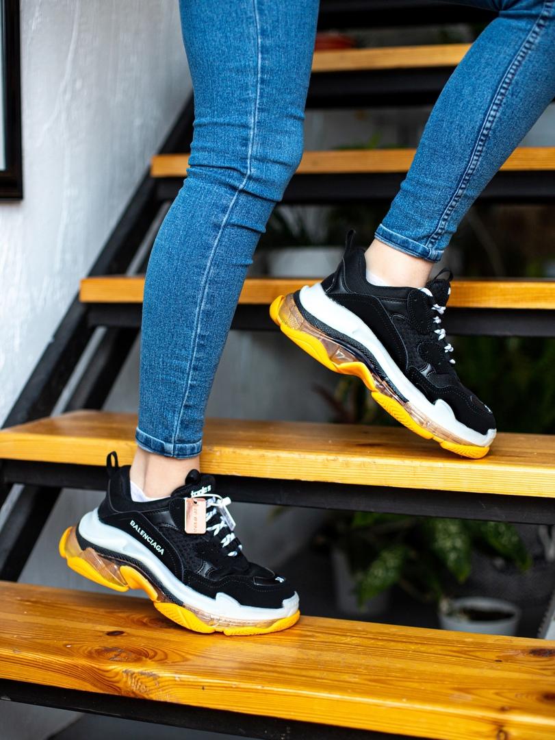 Balenciaga Triple S Clear Sole Black White Yellow
