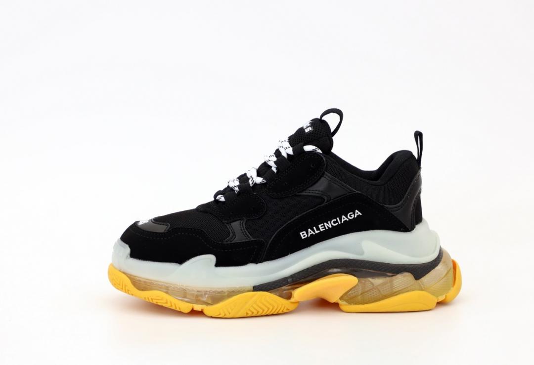 Balenciaga Triple S Clear Sole Black White Yellow