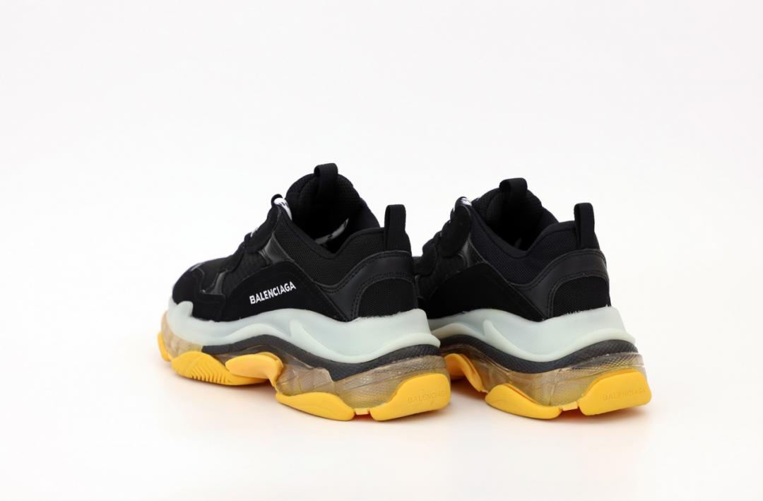 Balenciaga Triple S Clear Sole Black White Yellow