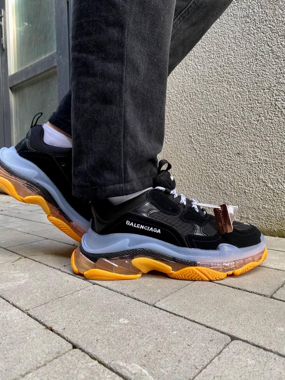 Balenciaga Triple S Clear Sole Black White Yellow