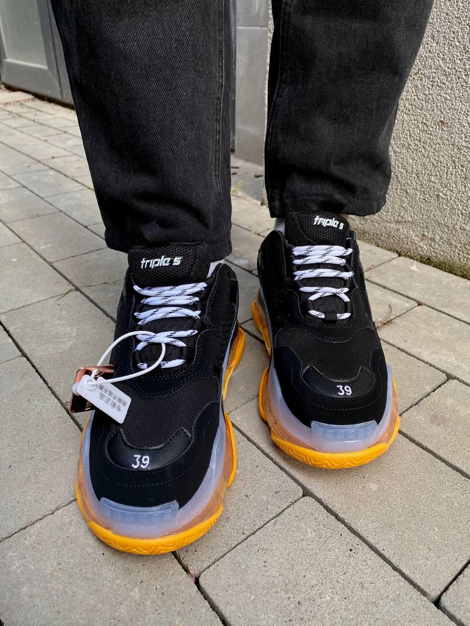 Balenciaga Triple S Clear Sole Black White Yellow