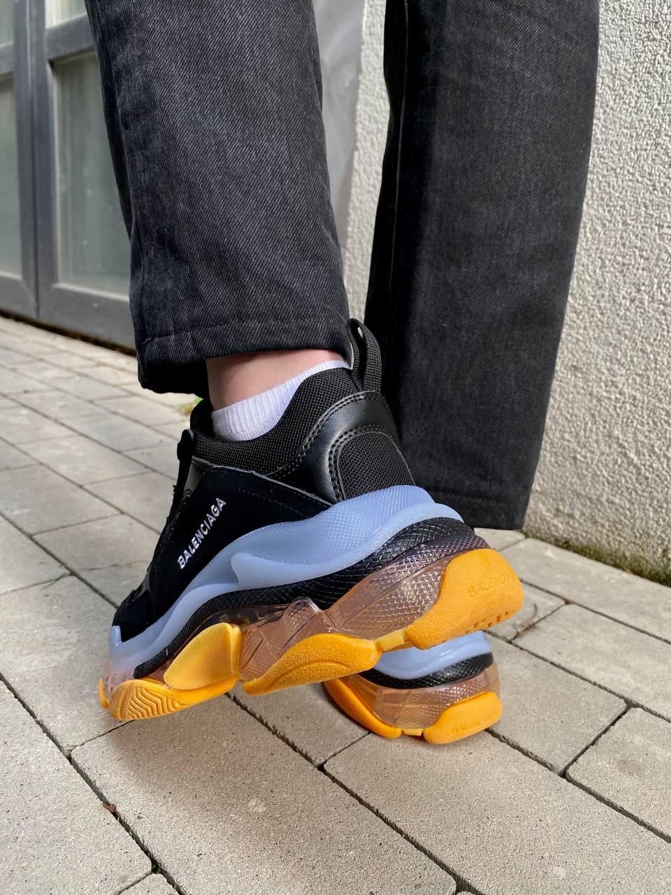 Balenciaga Triple S Clear Sole Black White Yellow