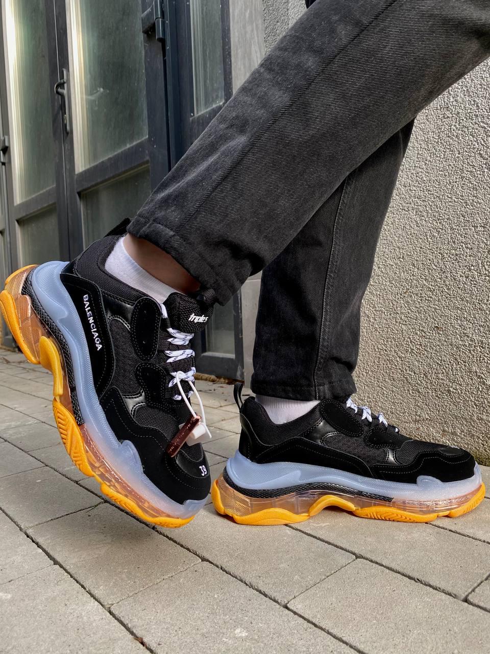 Balenciaga Triple S Clear Sole Black White Yellow
