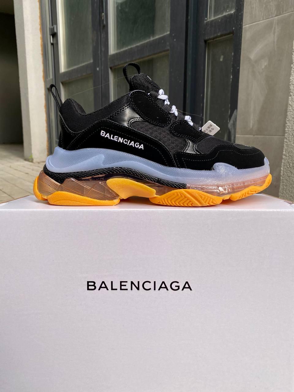 Balenciaga Triple S Clear Sole Black White Yellow