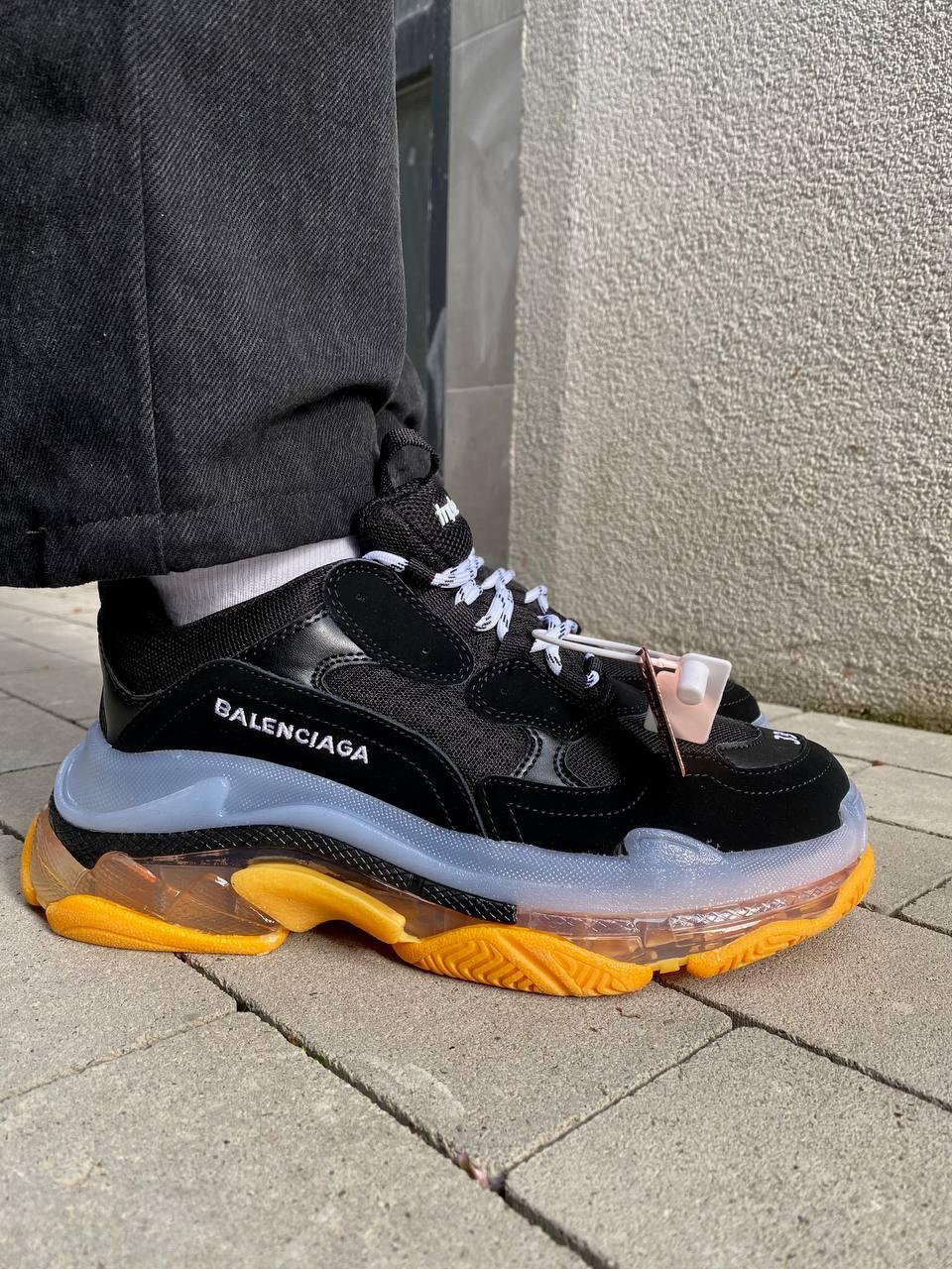 Balenciaga Triple S Clear Sole Black White Yellow