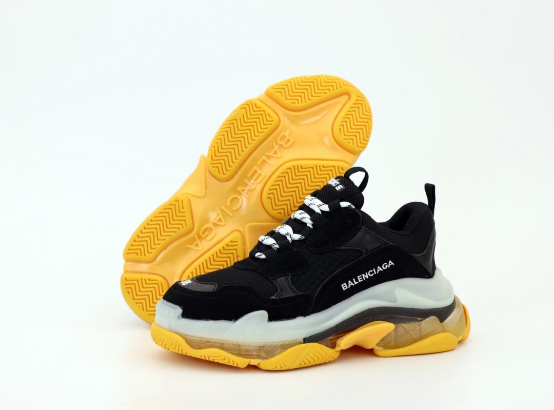 Balenciaga Triple S Clear Sole Black White Yellow