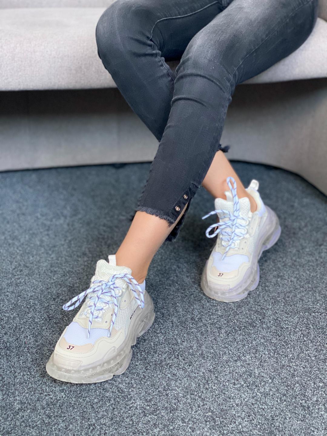 Balenciaga Triple S Clear Sole White Beige